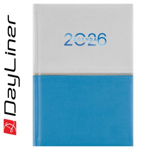 Napi agenda A5 2026 CONTRAST fehér-világoskék
