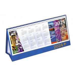 Képes asztali naptár normál 31X16 2024  IDÉZETES CSÍZIÓ álló  PVC talp kék