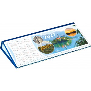 K&eacute;pes asztali napt&aacute;r norm&aacute;l 31X16 2027  ID&Eacute;ZETES CS&Iacute;ZI&Oacute; fekvő PVC talp k&eacute;k