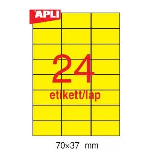 Etikett címke APLI 70x37 sárga 100 lapos LCA11834