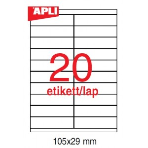 Etikett cimke APLI fehér 105X29  100 lapos  LCA1299