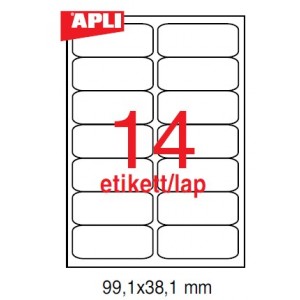 Etikett cimke APLI fehér kerekített sarkú 99,1x38,1  100 lapos LCA2419