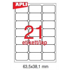 Etikett cimke APLI fehér kerekített sarkú 63,5x38,1 100 lapos LCA2414