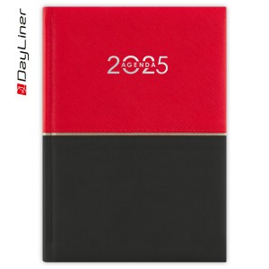 Napi agenda A5 2025 CONTRAST fekete-piros