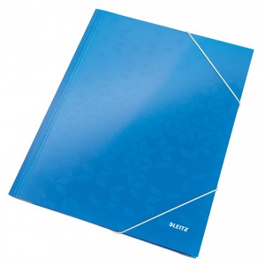 Gumis mappa LEITZ Wow A4 karton lakkfényű kék  39820036