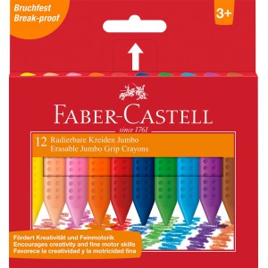 Zs&iacute;rkr&eacute;ta 12klt FABER-CASTELL Jumbo Grip t&ouml;r&ouml;lhető  122540