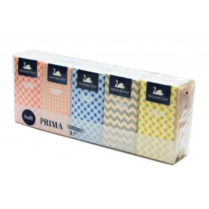 Papírzsebkendő HARMONY Prima 10x10 3 rétegű  fehér   db-ár