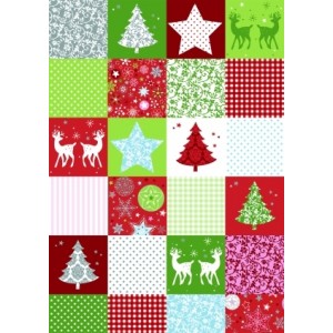 Karton HEYDA 50x70 300g Karácsonyi patchwork piros        204771826