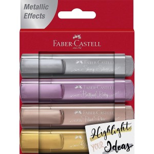 Sz&ouml;vegkiemelő 4 klt Faber-Castell  v&aacute;gott v&eacute;gű 5mm gy&ouml;ngyh&aacute;z  154640