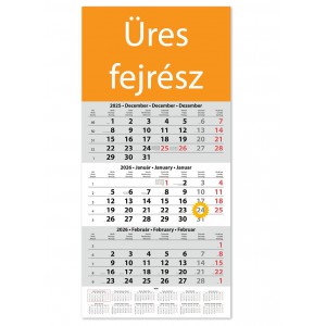 Speditőr naptár SP1 33X67 2026   KÉP NÉLKÜLI 1 tömbös 3 hónapos