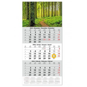Speditőr naptár SP1 33X67 2026   ERDŐ   1 tömbös 3 hónapos