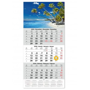 Speditőr naptár SP1 33X67 2026   VÍZPART  1 tömbös 3 hónapos