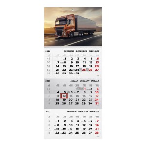 Speditőr napt&aacute;r T072-006 32x69,3 2027  KAMION k&eacute;ppel