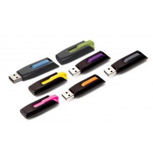 Pendrive VERBATIM V3, USB 3.0, 6012 MBsec, 16GB, fekete-kék -rózsaszín - zöld-sárga-narancssárga