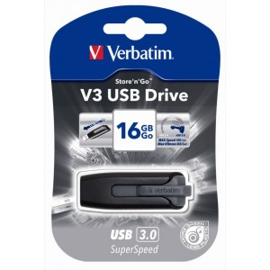 Pendrive VERBATIM V3, USB 3.0, 6012 MBsec, 16GB, fekete-szürke