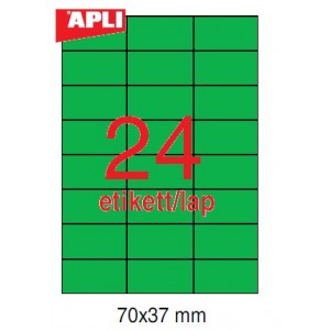 Etikett címke APLI  70 x 37mm  20 lapos zöld   LCA1594