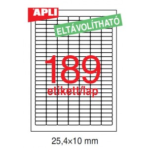 Etikett címke APLI 25.4X10 mm     10198