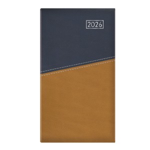 Zsebnaptár álló  TOPTIMER  D035 2026  DUPLEx  sárga lapos kék-mustár