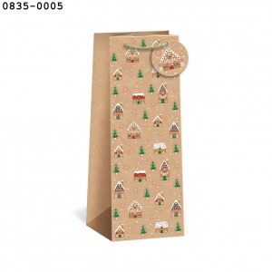 Dísztasak ARGUS Italtasak natúr T3 15x39,8x9,5 cm Dupla férőhelyes 0835 karácsonyi vegyes minta