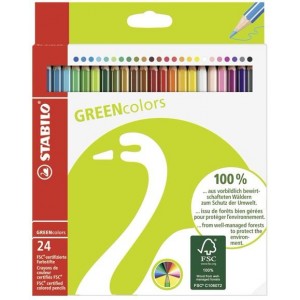 Színes ceruza készlet24 STABILO GREEN colors FSC 60192-24