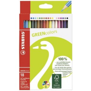 Színes ceruza készlet18 STABILO GREEN colors FSC 60192-18