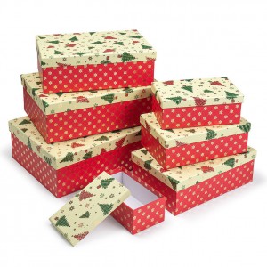 Díszdoboz ARGUS 7 db-os tégla karácsonyi piros-fehér 2500-1177