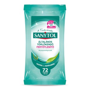 Sanytol antibakteriális  törlőkendő  fertőtlenítő  72 db