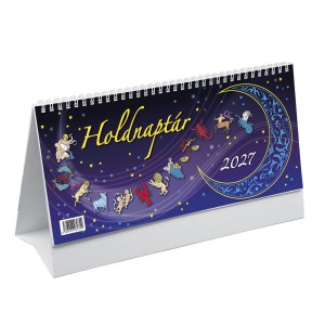 Asztali HOLDNAPT&Aacute;R &aacute;ll&oacute; 29,7x13,8 2027 sz&iacute;nes grafik&aacute;kkal  T591P