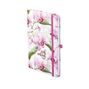 Heti agenda TOPTIMER N018 A5 keskenyített 2026 CSAK NŐKNEK 004 orchidea