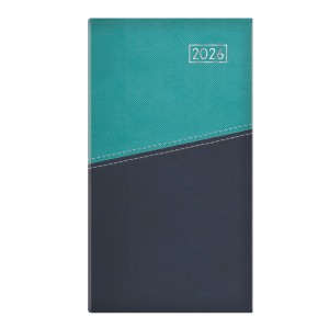 Zsebnaptár álló  TOPTIMER  D035 2026  DUPLEX  sárga lapos türkiz-kék