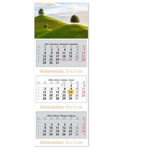 Speditőr naptár SP3 33X88 2026  HANGULAT   3 tömbös 3 hónapos