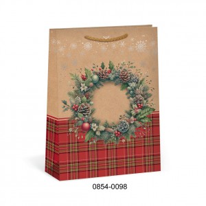 Dísztasak ARGUS 23x32x8 T5 NatúrEco karácsonyi vegyes  0854