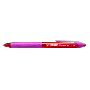 Golyóstoll STABILO PERFORMER +piros tintával rózsaszín fogóval  3283-40