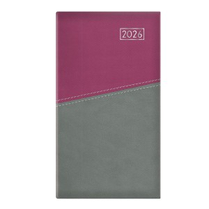 Zsebnaptár álló  TOPTIMER D035 2026  DUPLEX  sárga lapos lila-szürke
