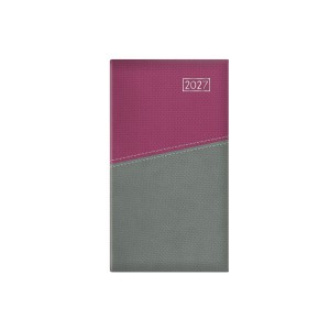 Zsebnapt&aacute;r &aacute;ll&oacute;  TOPTIMER D035 2027  DUPLEX  s&aacute;rga lapos lila-sz&uuml;rke