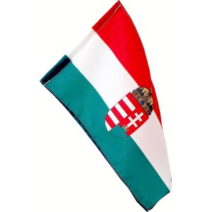 Zászló magyar       90x60cm hurkolt PE       címeres digitális nyomással