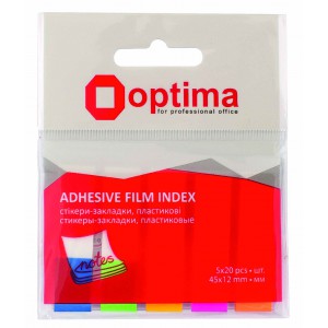 Jelölőcimke OPTIMA 45x12 5 neon szín műanyag 25lapszín O25531