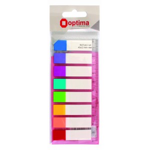 Jelölőcimke OPTIMA 12x45  műanyag  8 neon szín  120lap O25532