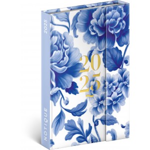 Heti agenda  REALSYSTEM  B6 2025 MAGNETIC Blue flower