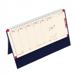 Asztali naptár normál 32,5X15,5 2023 műbőr táblával, chamois, kék  C051