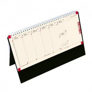 Asztali naptár normál 32,5X15,5 2023 műbőr táblával, chamois, fekete  C051
