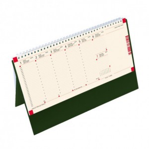 Asztali naptár normál 32,5X15,5 2023 műbőr táblával, chamois, zöld  C051