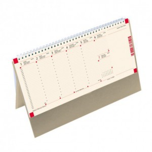 Asztali naptár normál 32,5X15,5 2023 műbőr táblával, chamois, bézs  C051