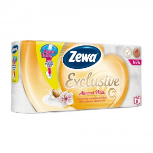 Eü.papír normál ZEWA Deluxe 8 tekercs 4 rétegű  Almond Milk