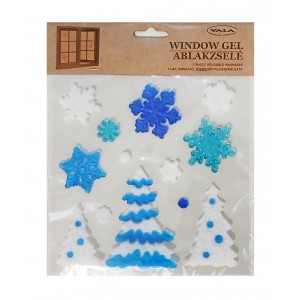 Ablakzselé Fenyőfák, jégkristályok 25x20cm 312803