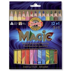Színes ceruza készlet12 +1 ICO Magic háromszögletű vastag  3408