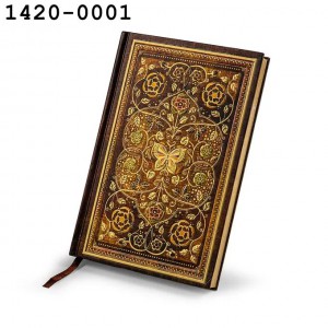 Napl&oacute; ARGUS 14,2x20,8cm Romantic Garden vonalas 112 oldalas arany 1420-0001