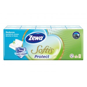 Papírzsebkendő ZEWA Softis 10x9 4 rétegű Protect
