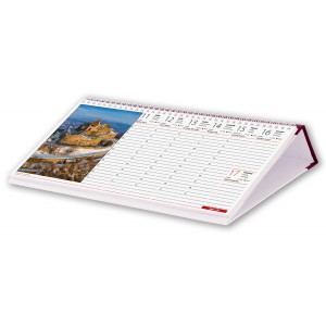 K&eacute;pes asztali napt&aacute;r norm&aacute;l 32X15 2027  MAGYARORSZ&Aacute;G  fekvő PVC talp  bord&oacute;