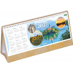 K&eacute;pes asztali napt&aacute;r norm&aacute;l 31X16 2027  ID&Eacute;ZETES CS&Iacute;ZI&Oacute; &aacute;ll&oacute;  PVC talp drapp